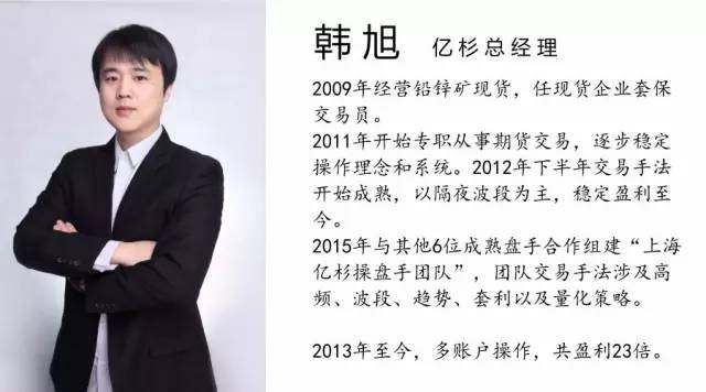 本领汇第十二期期货沙龙期货大咖韩旭交易哲学及交易模型建立